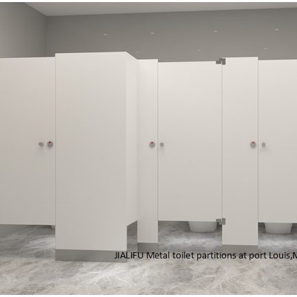 Metal toilet partitions at port Louis,Mauritius
